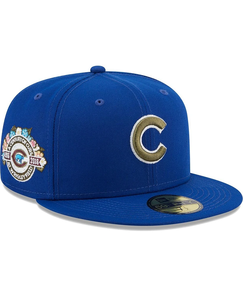 Men's New Era Royal Chicago Cubs 100th Anniversary Spring Training Botanical 59FIFTY Fitted Hat