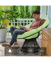 Rattan Papasan Chair Ergonomic Chair 360-degree Swivel