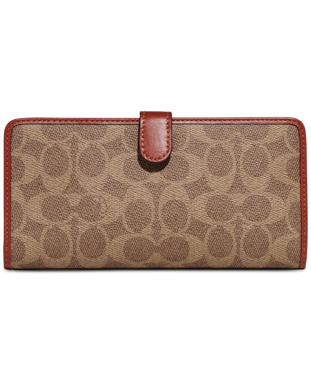Coach Signature Monogram Coated Canvas Skinny Wallet