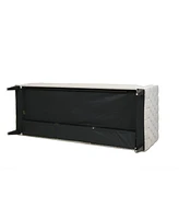 Jennifer Taylor Home Diane 84" Upholstered Bench Seat Tufted Tuxedo Sofa with Bolster Pillows