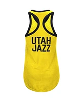 Women's G-iii 4Her by Carl Banks Gold Utah Jazz Showdown Scoop-Neck Racerback Tank Top