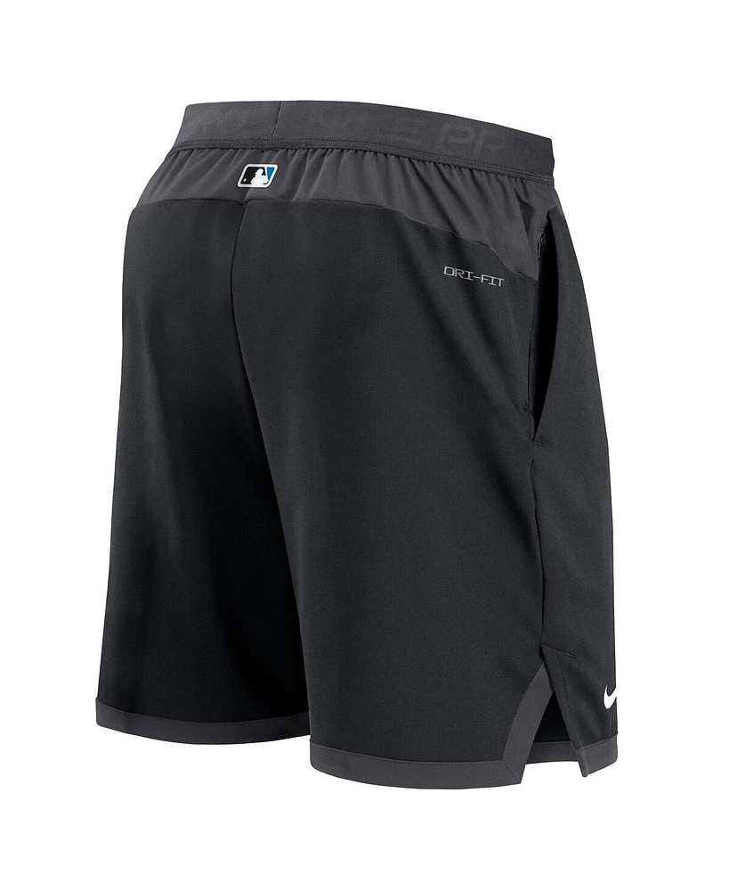 Men's Nike Black Miami Marlins Authentic Collection Flex Vent Performance Shorts