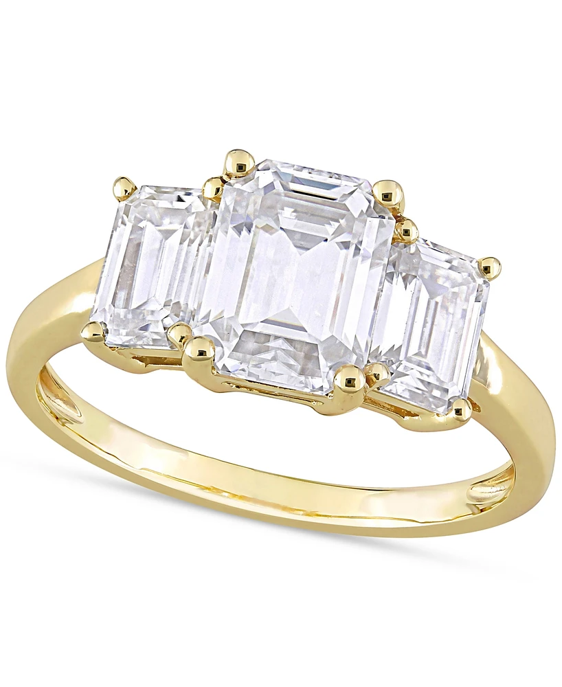 Lab-Grown Moissanite Octagon-Cut Three Stone Ring (2-3/4 ct. t.w.) 10k Gold