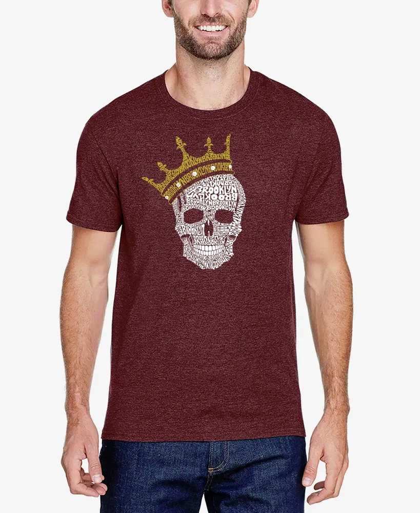 La Pop Art Men's Short Sleeve Premium Blend Brooklyn Crown Word T-shirt