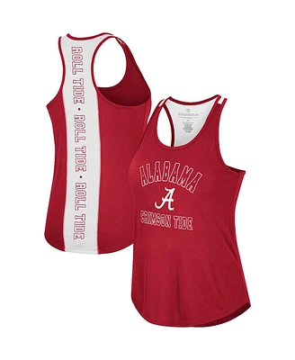 Women's Colosseum Crimson Alabama Crimson Tide 10 Days Racerback Scoop Neck Tank Top