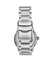 Stuhrling Men's Symphony Silver-tone Stainless Steel , Blue Dial , 50mm Round Watch