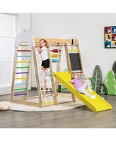 Costway Indoor Playground Climbing Gym Kids Wooden 8 in 1 Climber Playset for Children
