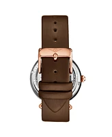 Stuhrling Women's Legacy Leather , Two-Tone Rose-Gold Dial