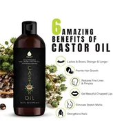 Pursonic Castor oil (16oz): 100% pure, cold-pressed, hexane-free. Ideal for moisturizing, healing, hair growth, and eyelashes.