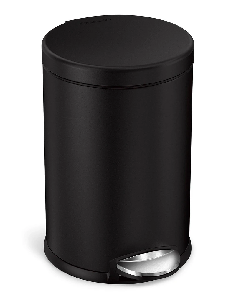 simplehuman 4.5 Liter Round Step Bathroom Trash Can with Soft-Close Lid