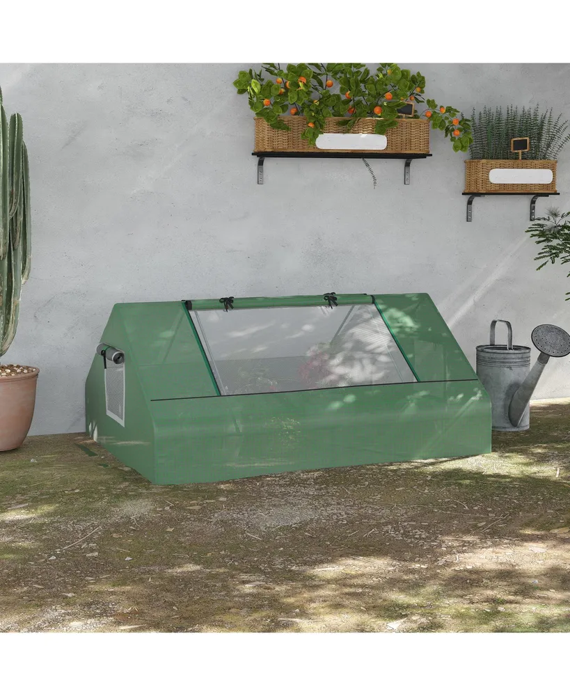 Mini Tunnel house, Garden Planting Shed w/ Zipper Windows, Door,