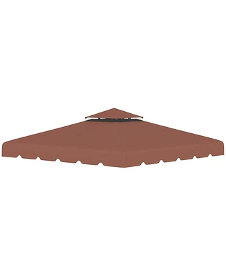Outsunny 10' x 10' Double Roof Gazebo Replacement Canopy Top Cover