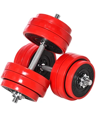 Soozier 66 lb. 2-in-1 Dumbbell Barbell Set Made for Tight Grip