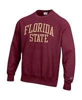 Men's Champion Garnet Florida State Seminoles Arch Reverse Weave Pullover Sweatshirt