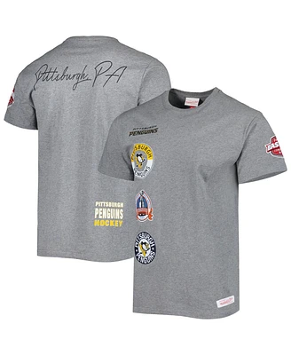 Men's Mitchell & Ness Heather Gray Pittsburgh Penguins City Collection T-shirt