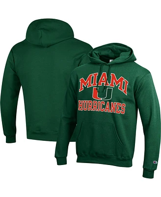 Men's Champion Green Miami Hurricanes High Motor Pullover Hoodie
