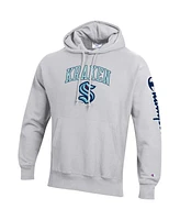 Men's Champion Heather Gray Seattle Kraken Reverse Weave Pullover Hoodie