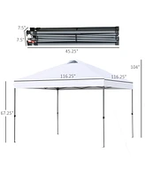 Outsunny 9.7' x 9.7' Pop Up Canopy Tent, Gazebo w/ Carry Bag, Dark