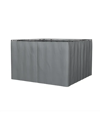 Outsunny 10' x 12' Universal Gazebo Sidewall Set with 4 Panels, Hooks/C-Rings Included for Pergolas & Cabanas, Grey