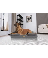 TailZzz Snuggle Pet Mattress | Large to Extra Large Pet Mattress | 2-in-1 Cool Gel Infused with High Density foam | Pet Mattress with Bumper | Anti-Sl