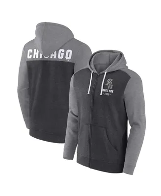 Men's Fanatics Heathered Charcoal, Gray Chicago White Sox Blown Away Full-Zip Hoodie