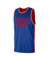 Men's Nike Royal, Red Philadelphia 76ers Courtside Versus Force Split Dna Performance Mesh Tank Top