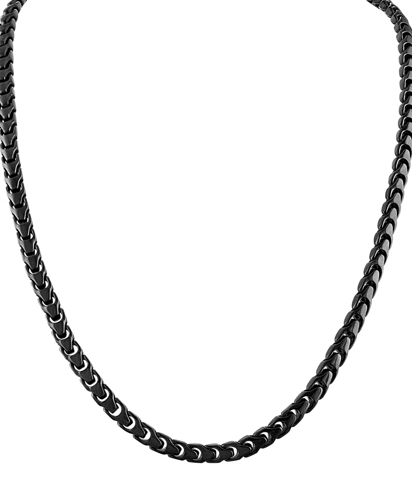 Bulova Men's Link Chain 22" Necklace in Black-Plated Stainless Steel