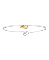 Unwritten Multi Color Cubic Zirconia Heart Bangle Bracelet