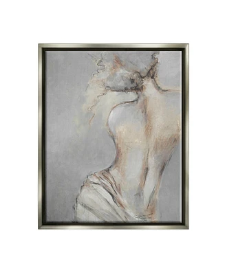 Stupell Industries Traditional Portrait Nude Woman Framed Floater Canvas Wall Art, 25" x 1.7" x 31"