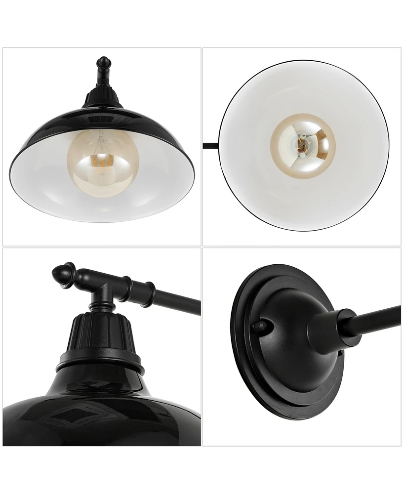 Wallace 12.25" 1-Light Farmhouse Industrial Indoor, Outdoor Iron Led Victorian Arm Sconce