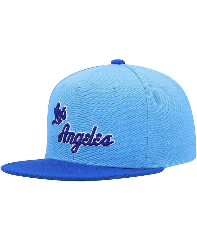 Big Boys and Girls Mitchell & Ness Powder Blue, Royal Los Angeles Lakers Two-Tone Snapback Hat