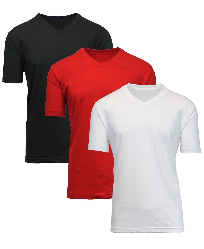 Blue Ice Men's Short Sleeve V-Neck T-shirt, Pack of 3
