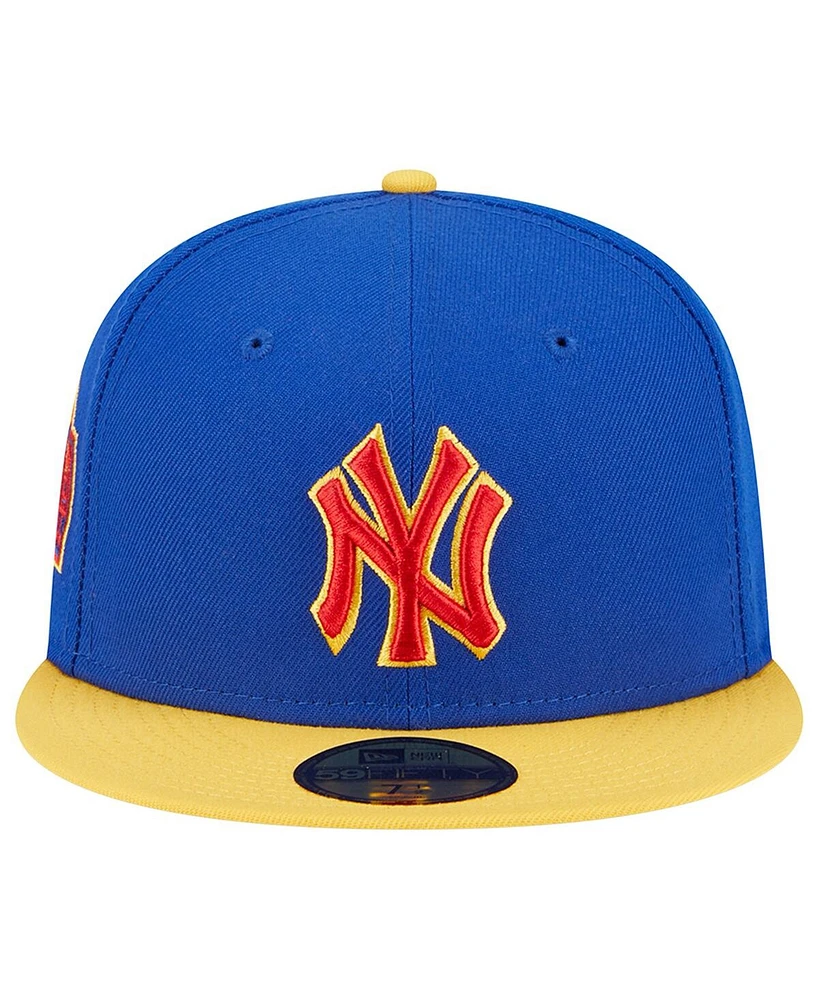Men's New Era Royal, Yellow York Yankees Empire 59FIFTY Fitted Hat