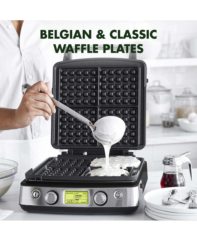 GreenPan Elite 4-Square Nonstick Belgian & Regular Waffle Maker