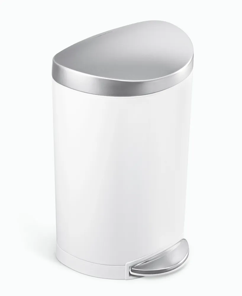 simplehuman 6 Liter Semi-Round Bathroom Trash Can with Liner Pocket