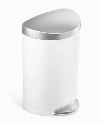 simplehuman 6 Liter Semi-Round Bathroom Trash Can with Liner Pocket