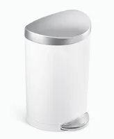 simplehuman 6 Liter Semi-Round Bathroom Trash Can with Liner Pocket