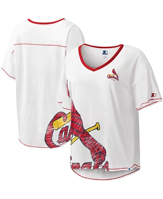 Women's Starter White St. Louis Cardinals Perfect Game V-Neck T-shirt
