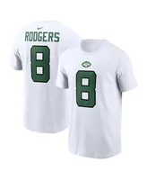 Men's Nike Aaron Rodgers White New York Jets Player Name and Number T-shirt