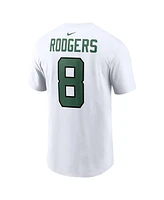 Men's Nike Aaron Rodgers White New York Jets Player Name and Number T-shirt