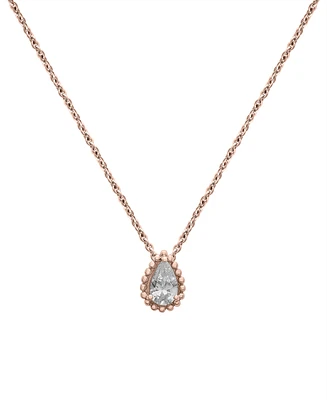 Diamond Pear Solitaire Pendant Necklace (1/4 ct. t.w.) 14k Gold, 16" + 2" extender