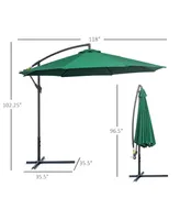 10' Cantilever Hanging Tilt Offset Patio Umbrella