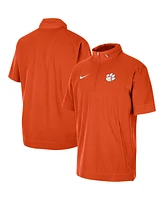 Men's Nike Orange Clemson Tigers Coaches Half-Zip Short Sleeve Jacket