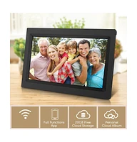 Alpha Digital 10in Cloud Photo Frame,KS1016, 20GB Cloud Storage, Battery/App Support