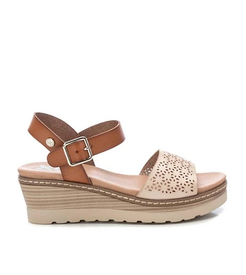 Women's Wedge Sandals By Xti, Beige