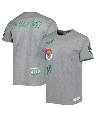 Men's Mitchell & Ness Heather Gray Minnesota Wild City Collection T-shirt