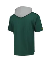 Men's Mitchell & Ness Green Green Bay Packers Postgame Short Sleeve Hoodie