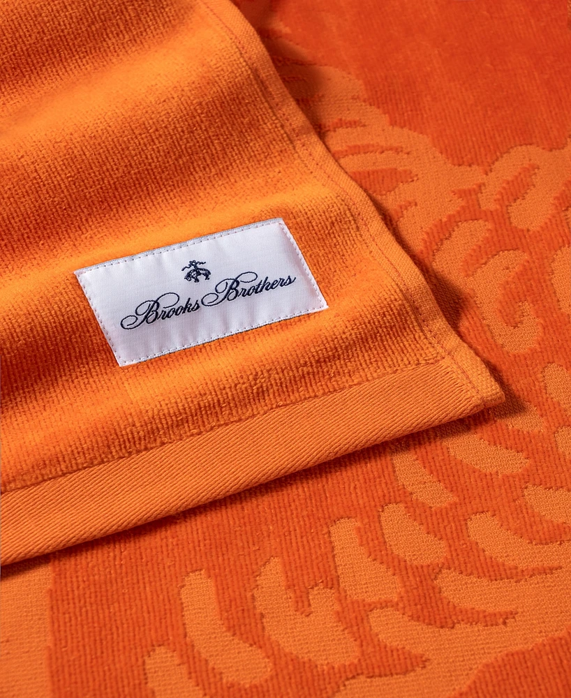 Brooks Brothers Jacquarded Logo Turkish Cotton Beach Towel, 40" x 71"