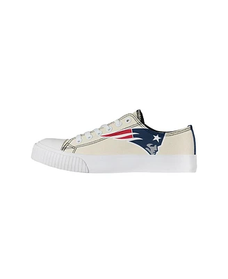 Women's Foco Cream New England Patriots Low Top Canvas Shoes