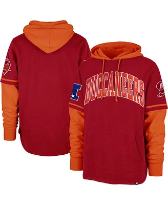 Men's '47 Brand Red Tampa Bay Buccaneers Shortstop Pullover Hoodie